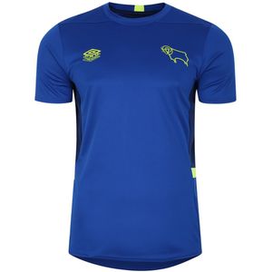 Umbro Heren 23/24 Derby County FC Training Jersey (M) (Diepe branding/blauwe diepte/veiligheidsgeel)