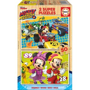 Puzzel Educa - Mickey en de Roadster Racers, 2x50 stukjes