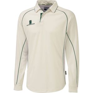 Surridge Heren/Zuid Premier Sports Poloshirt met lange mouwen (Y) (Crème/Groen)
