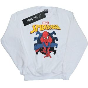 Marvel Heren Spider-Man Web Shooting Emblem Logo Sweatshirt (XXL) (Wit)