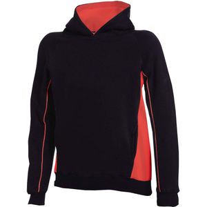 Finden & Hales Kinderpullover Sweatshirt / Hoodie met kap (9-10 Jahre (140)) (Zwart/Rood)