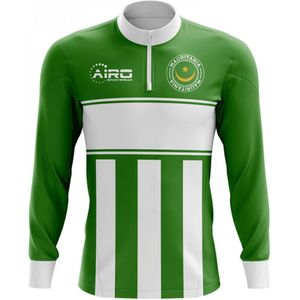 Mauritania Concept Football Half Zip Midlayer Top (Green-White)