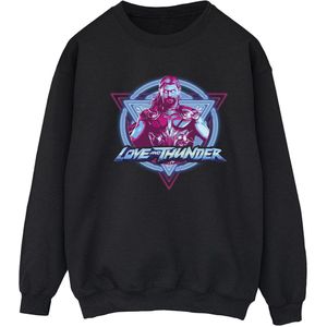 Marvel Dames/Dames Thor Love And Thunder Neon Badge Sweatshirt (XXL) (Zwart)