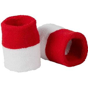Apollo - Feest polsband - gekleurde polsband rood-wit one size