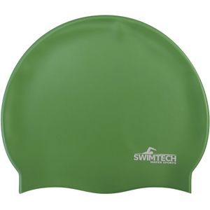 SwimTech Unisex Volwassen Siliconen Zwemkapje  (Groen)