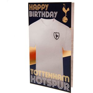 Tottenham Hotspur FC Retro verjaardagskaart (22cm x 12cm) (Marineblauw/Wit/Goud)