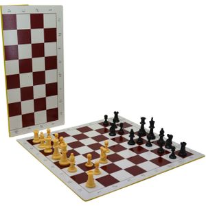Vouwbaar Schaakbord 45 cm met Cijfers en Letters - Aanbevolen voor Staunton 3 schaakstukken