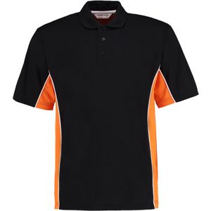 GAMEGEAR Heren Track Klassiek Poloshirt (XXS) (Zwart/Oranje/Wit)