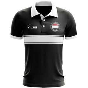 Yemen Concept Stripe Polo Shirt (Black)