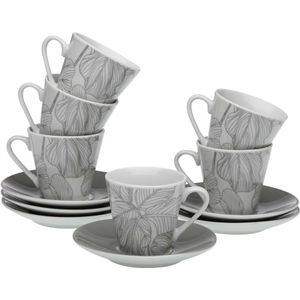 Set van koffiekopjes Versa Palmboom Porselein