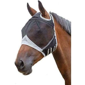 Shires Fijnmazig vliegenmasker voor paarden met oorgaatjes (Pony) (Zwart)