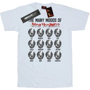Friday 13th Dames/Dames The Many Moods Of Jason Voorhees Katoenen Vriendje T-shirt (M) (Wit)