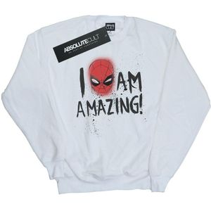 Marvel Jongens Spider-Man I Am Amazing Sweatshirt (128) (Wit)