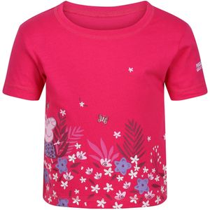 Regatta Childrens/Kids Peppa Pig Bloem T-Shirt met korte mouwen (86) (Roze Fusie)