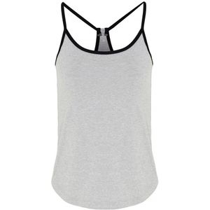 TriDri Vrouwen/dames Yoga Vest (S) (Zilver gemelangeerd/zwart)