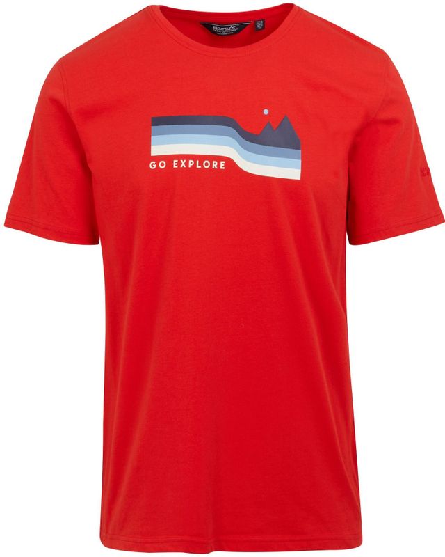 Regatta Heren Cline VIII Go Explore T-Shirt (L) (Rood met een hoog risico)