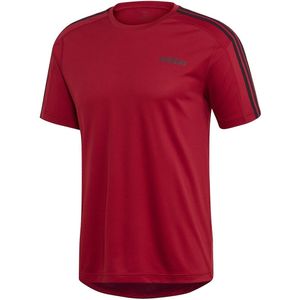 adidas - D2M Tee 3-stripes - Rood sportshirt - S