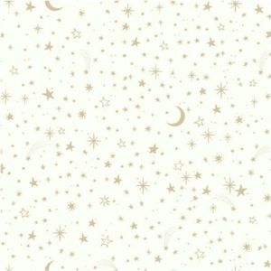 zelfklevend behang Twinkle stars 52 x 500 cm wit/goud