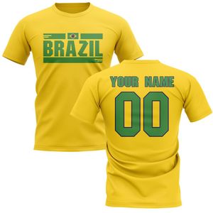 Personalised Brazil Fan Football T-Shirt (yellow)