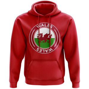 Wales Football Badge Hoodie (Red)