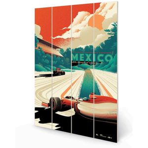 Zoom Mexico Formule 1 Plaquette (59 cm x 40 cm) (Wit/oranje/groen)