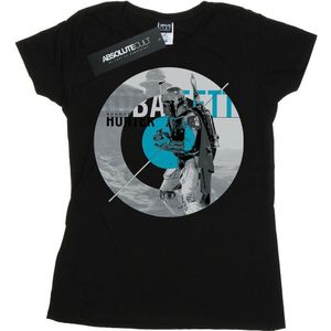 Star Wars Dames/Dames Boba Fett Bounty Hunter Cirkel Katoenen T-Shirt (S) (Zwart)