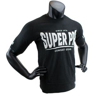 Super Pro T-Shirt met logo – Katoen – Zwart met wit - XS