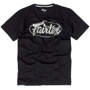 Fairtex TST148 Logo T-Shirt - Zwart - opdruk zilver - XL
