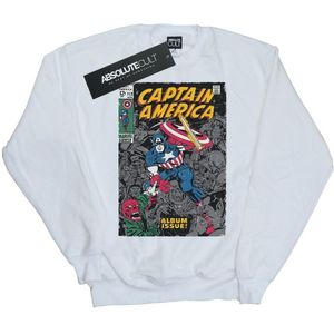 Marvel Heren Captain America Album Cover Sweatshirt (S) (Wit)