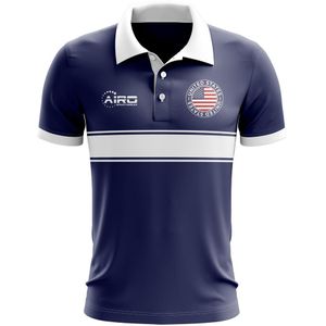 USA Concept Stripe Polo Shirt (Navy)
