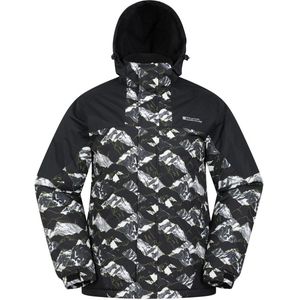 Mountain Warehouse Heren Shadow II Printed Ski Jacket (M) (Houtskool/Wit)