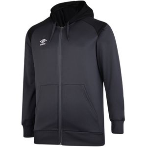 Umbro Heren Contrast paneel Full Zip Hoodie (3XL) (Koolstof/zwart)