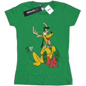 Disney Dames/Dames Pluto Kerst Rendier Katoenen T-Shirt (XXL) (Iers Groen)