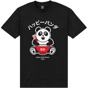 TORC Unisex Happy Panda T-shirt voor volwassenen (4XL) (Zwart)