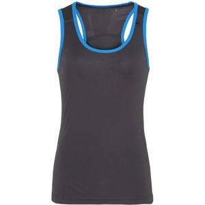 Tri Dri Dames/Dames Panelled Fitness Sleeveless Vest (XS) (Houtskool / Saffier)