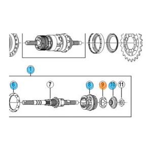 Shimano nexus 3 kogelring rechts y33r90210