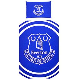 Everton FC Pulse Eenpersoons Dekbedovertrek En Kussensloop Set  (Blauw)