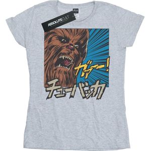 Star Wars Dames/Dames Chewbacca Brullen Pop Art Katoenen T-Shirt (XXL) (Sportgrijs)