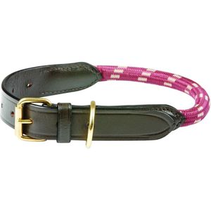 Weatherbeeta Touw leren hondenhalsband (M) (Bourgogne/Bruin)