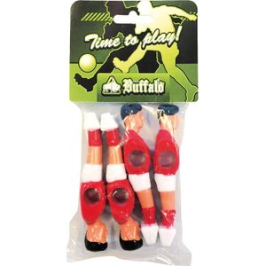 Buffalo tafelvoetbal pop 13 mm rood/wit 4 stuks