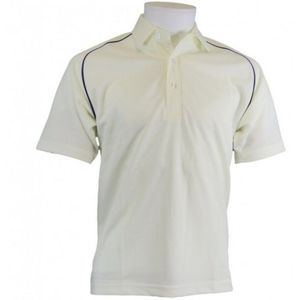 Carta Sport Kinder/Kinderen Cricket Shirt met Contrasterende Bies (S) (Uit White/Navy)