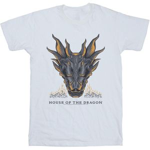 Game Of Thrones: House Of The Dragon Heren Draak Vlammen T-Shirt (L) (Wit)