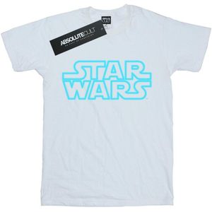 Star Wars Jongens Neon Teken Logo T-Shirt (140-146) (Wit)