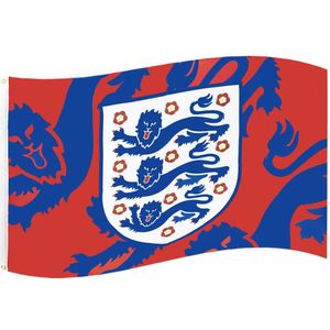 England FA Vlag met drie leeuwen  (Rood/Blauw/Wit)