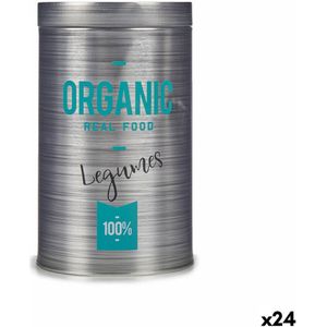 Tin Organic Peulvruchten Grijs Blik 10,4 x 18,2 x 10,4 cm (24 Stuks)