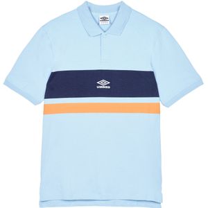 Umbro Heren Stripe Polo Shirt (XL) (Engelenblauw/Ecru/Blazend Oranje)