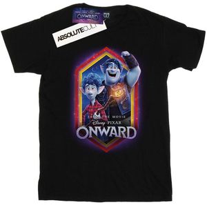 Disney Katoenen T-shirt Onward Brothers Crest voor meisjes (152-158) (Zwart)
