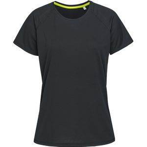 Stedman Vrouwen/Dames Raglan Mesh T-Shirt (L) (Zwart Opaal)