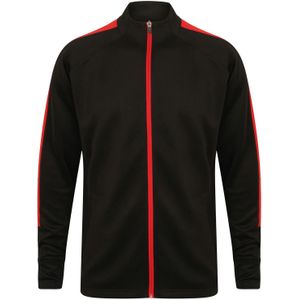 Finden & Hales Heren Gebreide Tracksuit Top met Contrast Paneel (S) (Zwart/Rood)