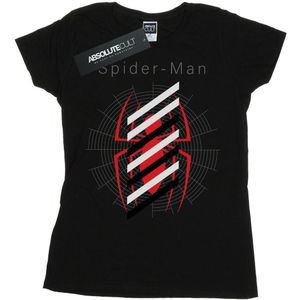 Marvel Dames/Dames Spider-Man Logo Gestreept Katoenen T-Shirt (M) (Zwart)